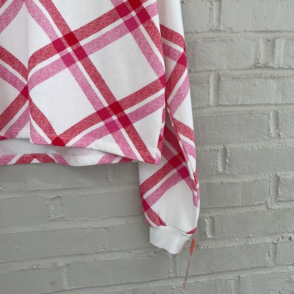 Colsie Women's Plaid Fleece Lounge Sweatshirt Oversized Size Small - Picture 3 of 8